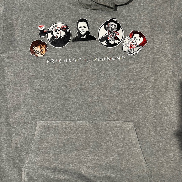 Men's Gray Horror Hoodie - Picture 4 of 6